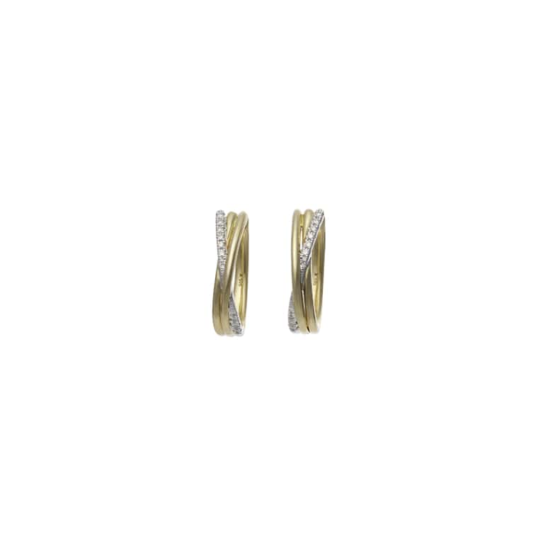 Elegant Xpression Diamond creolen medium geelgoud