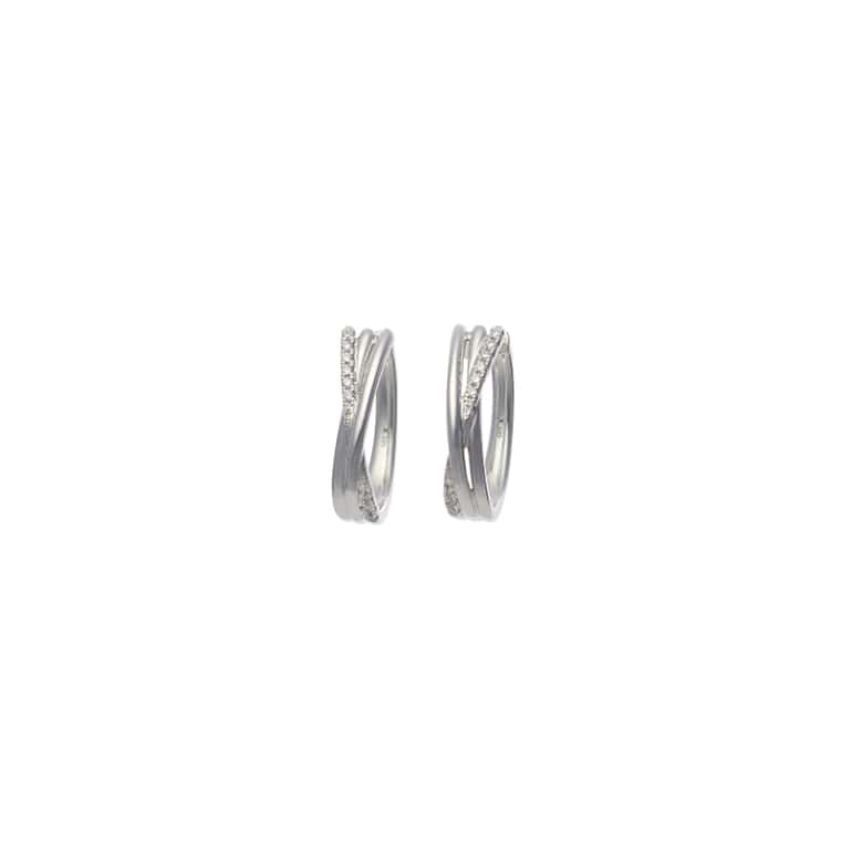 Elegant Xpression Diamond creolen medium witgoud