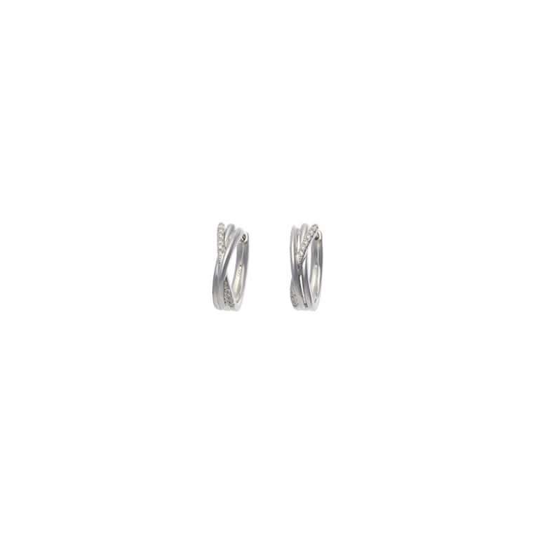 Elegant Xpression Diamond creolen small witgoud