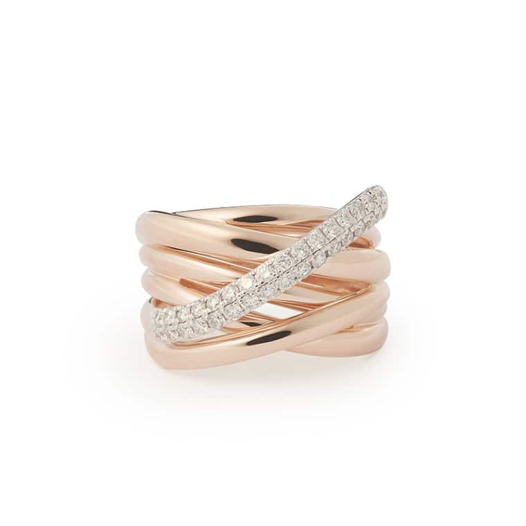 Bold Diamond Xpression één baan ring roségoud