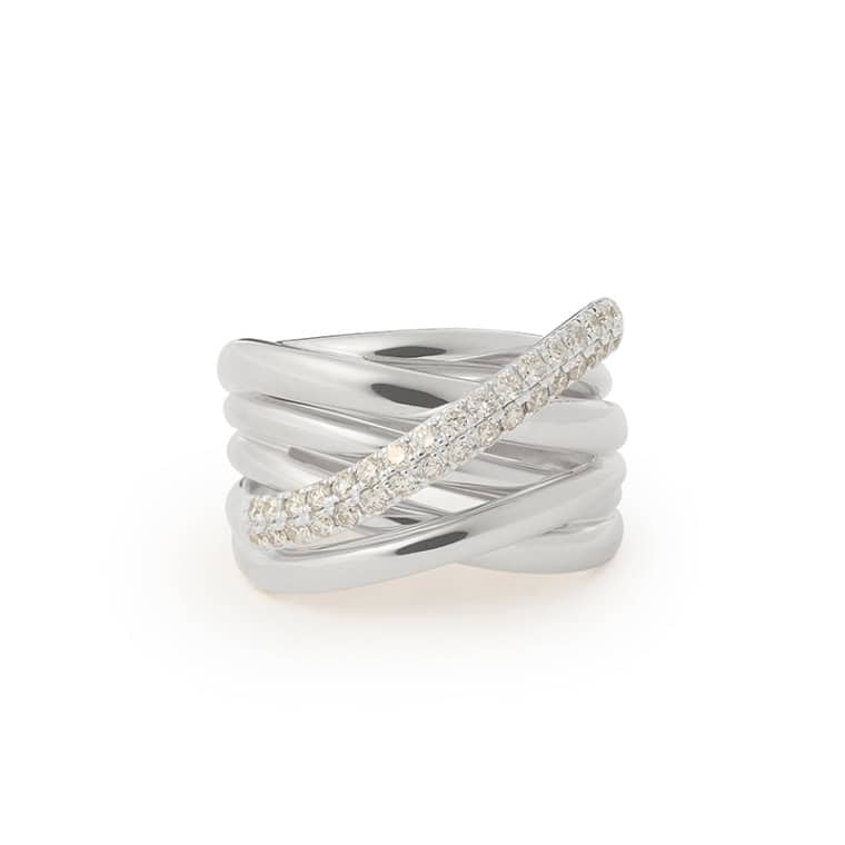 Bold Diamond Xpression één baan ring witgoud
