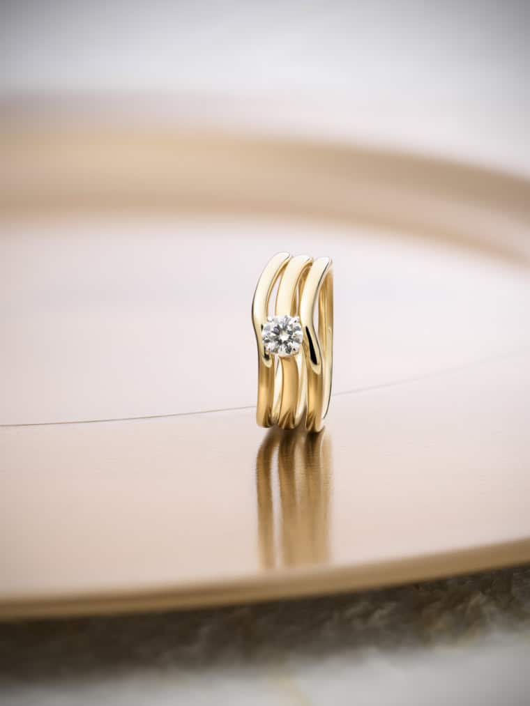 Wave Xpression Solitaire ring witgoud - Afbeelding 3