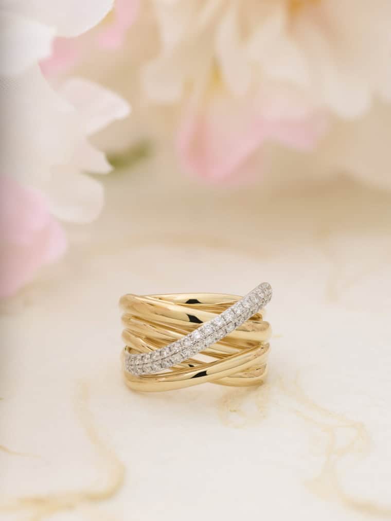 Bold Diamond Xpression één baan ring geelgoud - Afbeelding 3