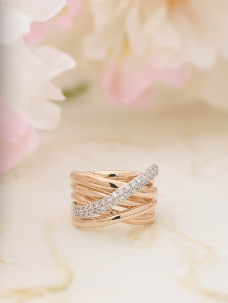 Bold Diamond Xpression één baan ring roségoud - Afbeelding 2