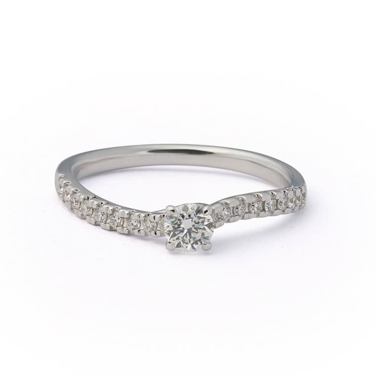 Wave Xpression Solitaire pavé small witgoud