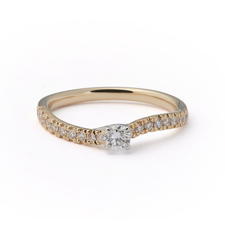 Wave Xpression Solitaire pavé small geelgoud
