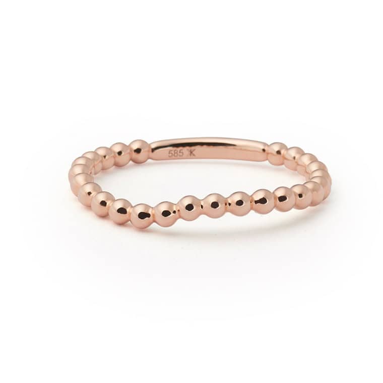 Wave Xpression aanschuifring roségoud bolletjes