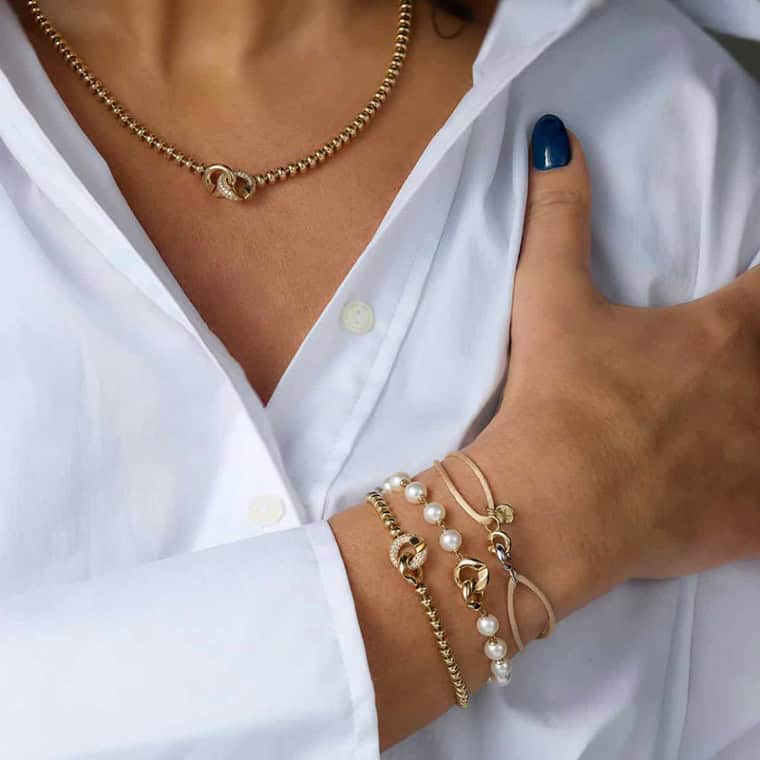 Magic Xpression armband satijn geelgoud met witgoud - Afbeelding 3