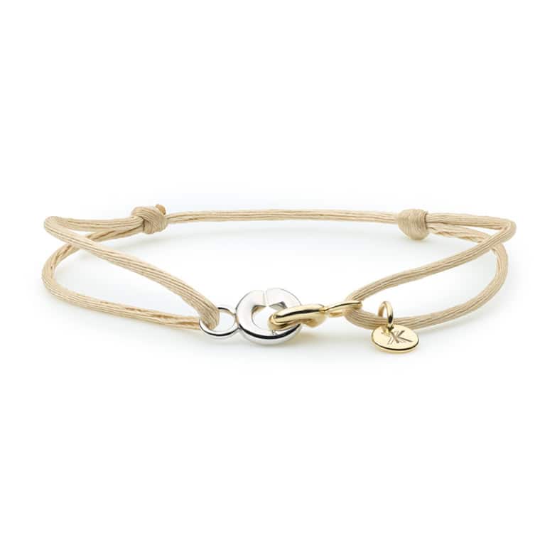Magic Xpression armband satijn geelgoud met witgoud