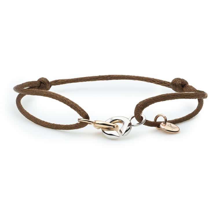 Magic Xpression armband satijn roségoud met witgoud