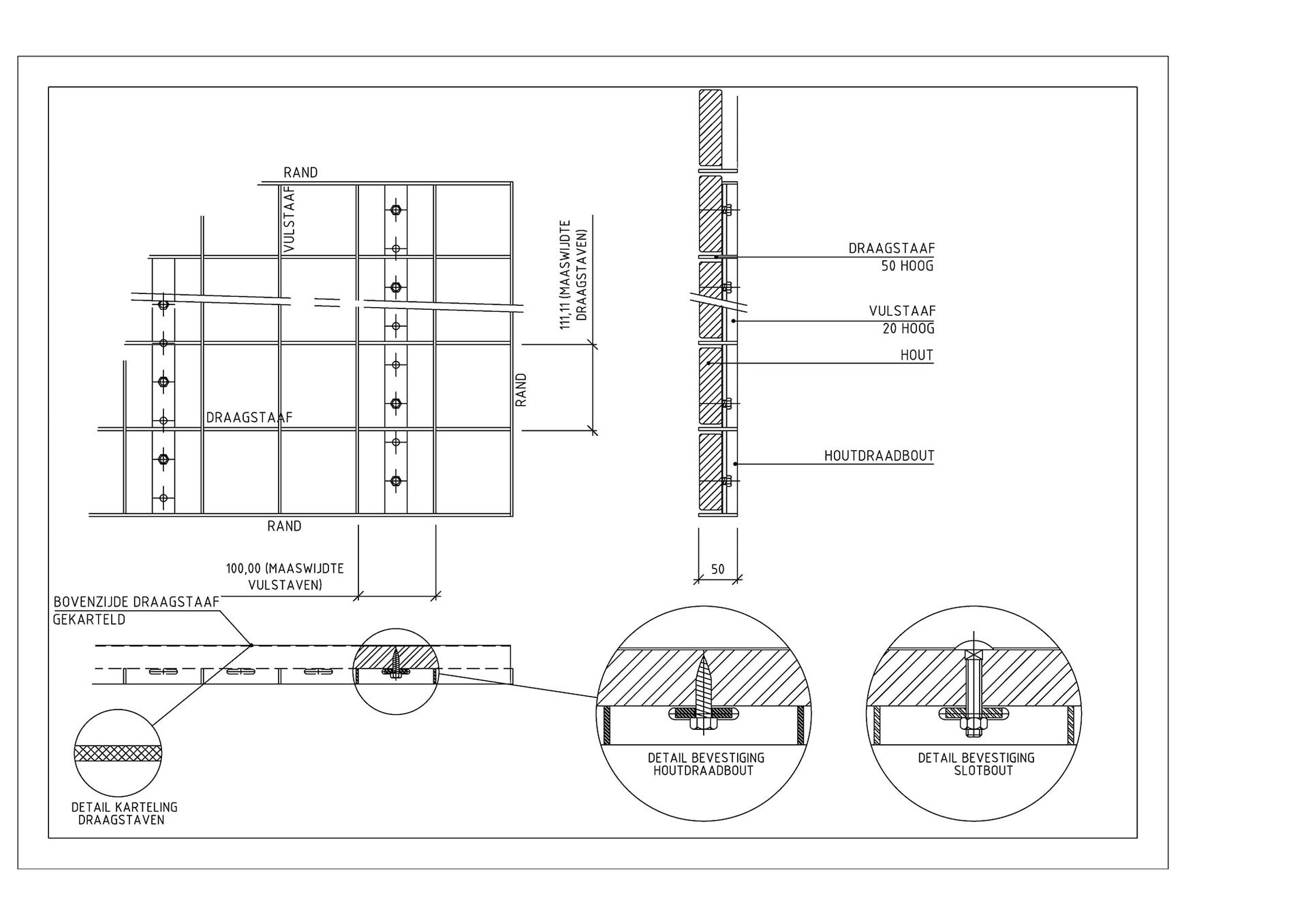 Schets-vlonderrooster