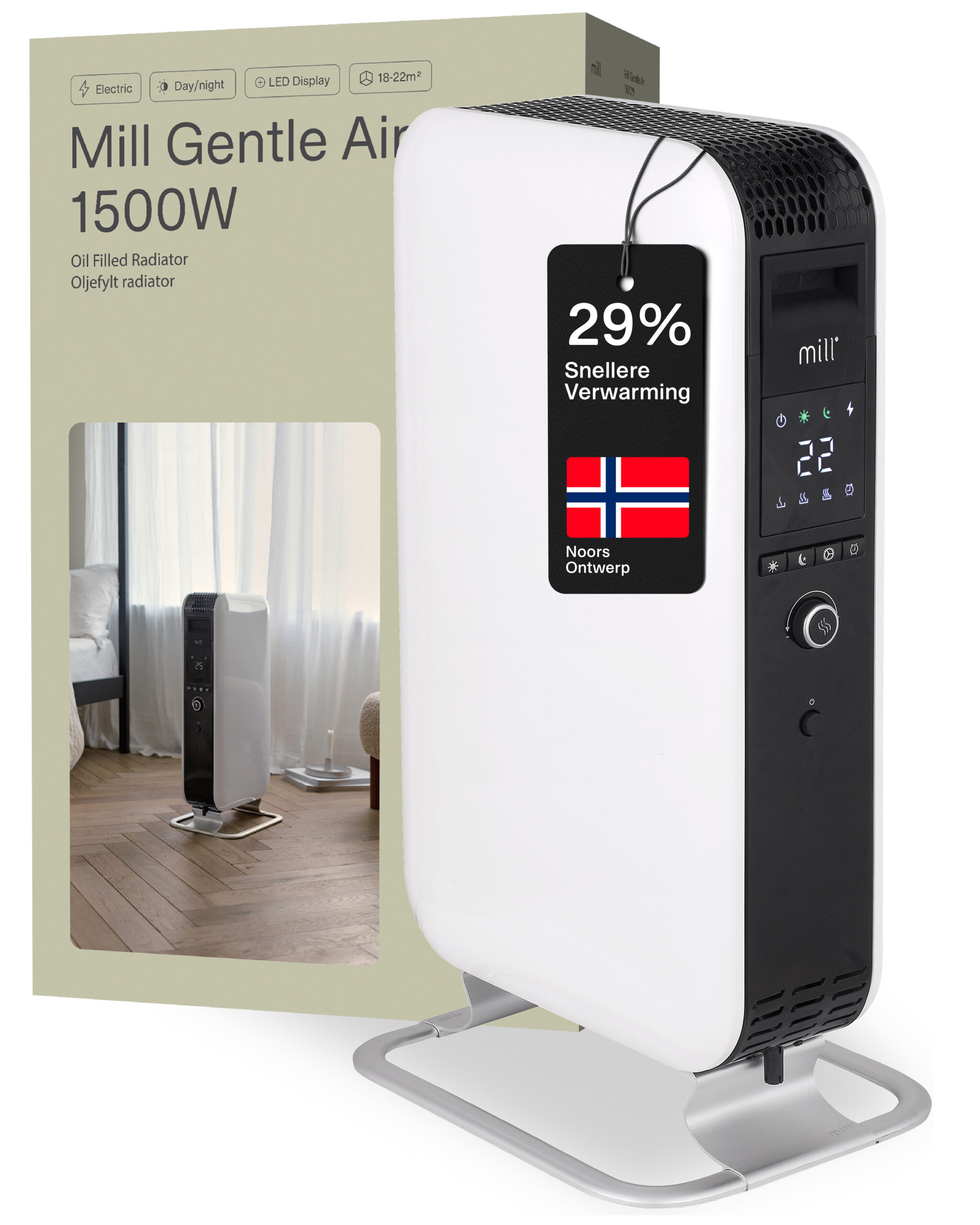 Mill Gentle Air olieradiator AB-H1500DN - Afbeelding 9