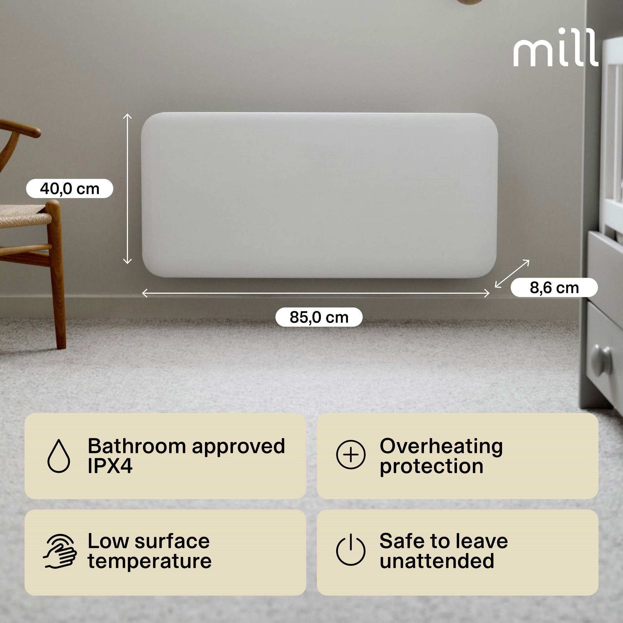 Mill steel paneelverwarming IB900DN - Afbeelding 7
