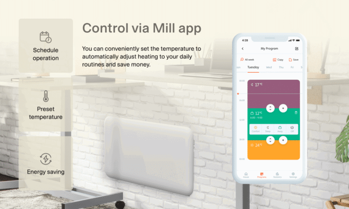Mill steel Wifi paneelverwarming PA2000WIFI3 - Afbeelding 16