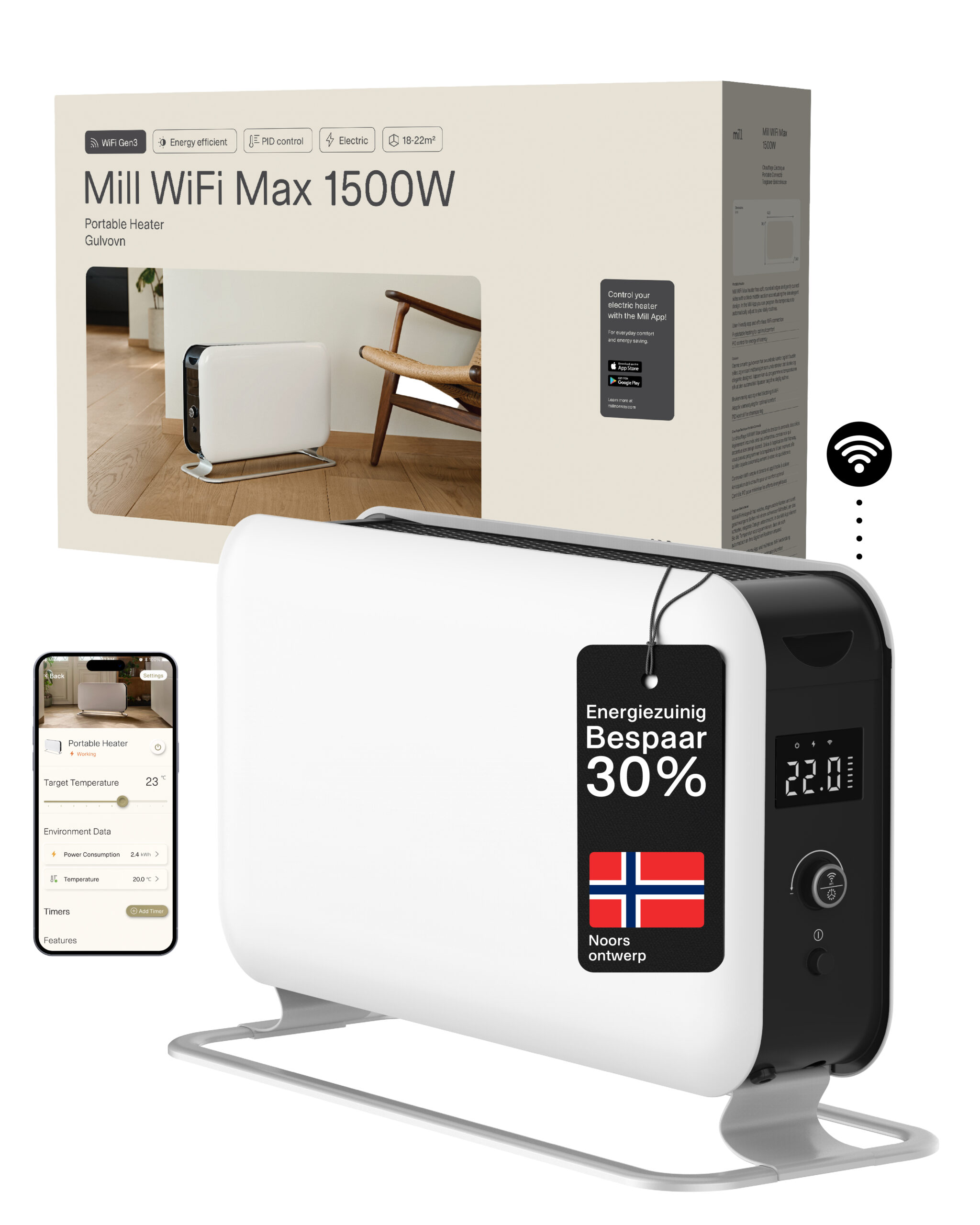 Mill WiFi convectorkachel CO1500MAXWIFI3 - Afbeelding 11
