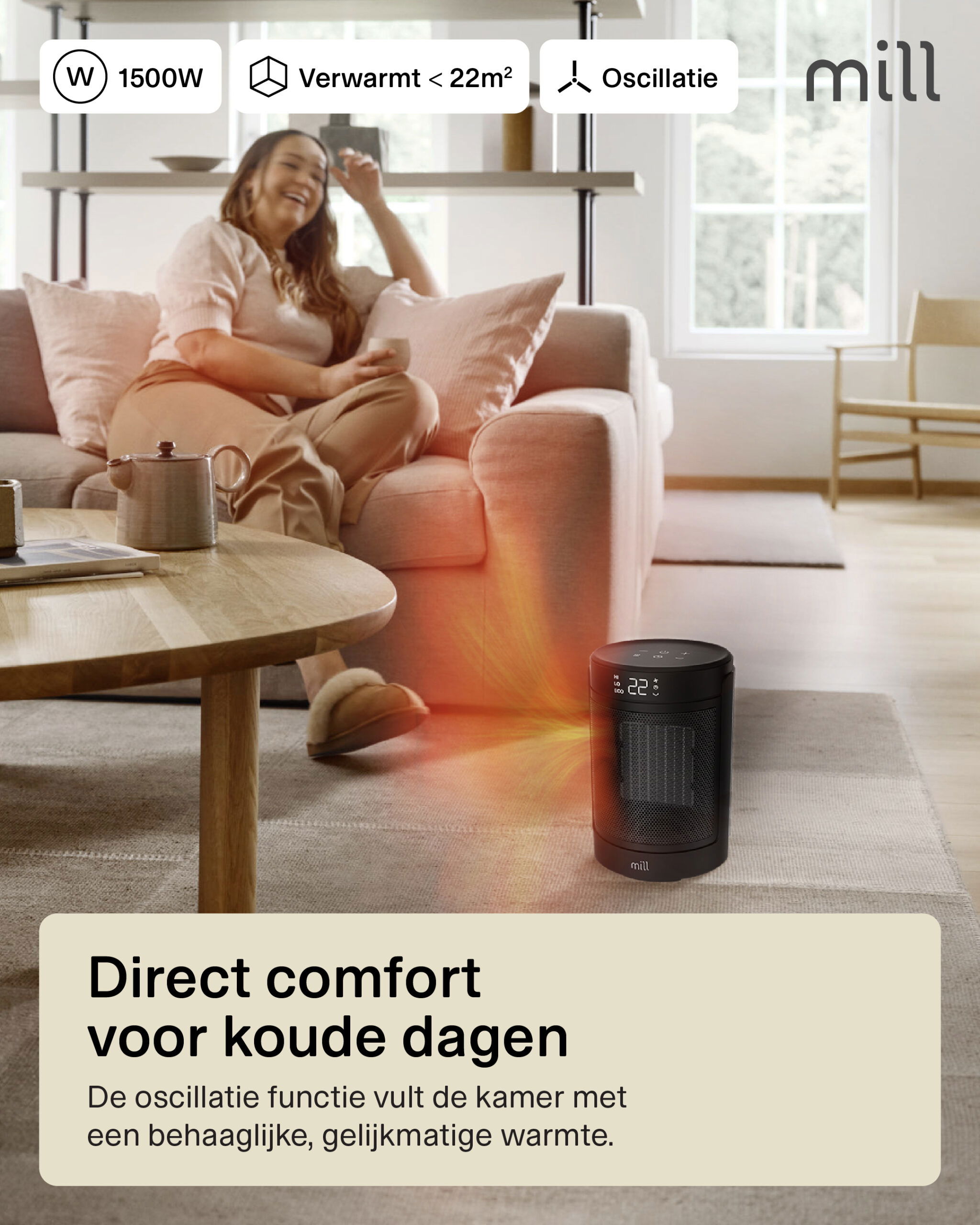 Mill ventilatorkachel FH1500Black - Afbeelding 6