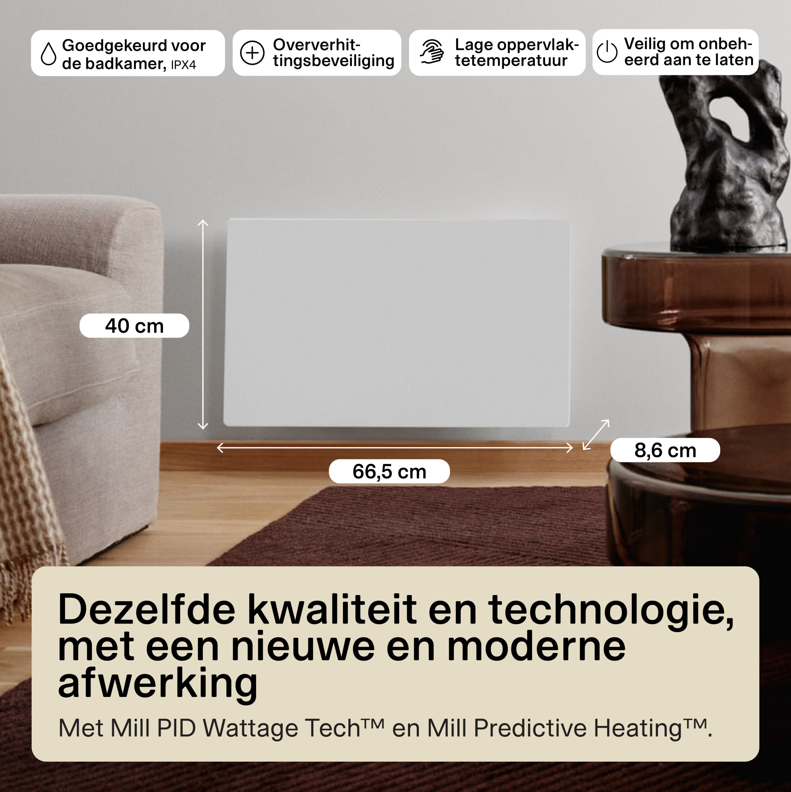 Mill paneelverwarming Color700WIFI4 - Afbeelding 11