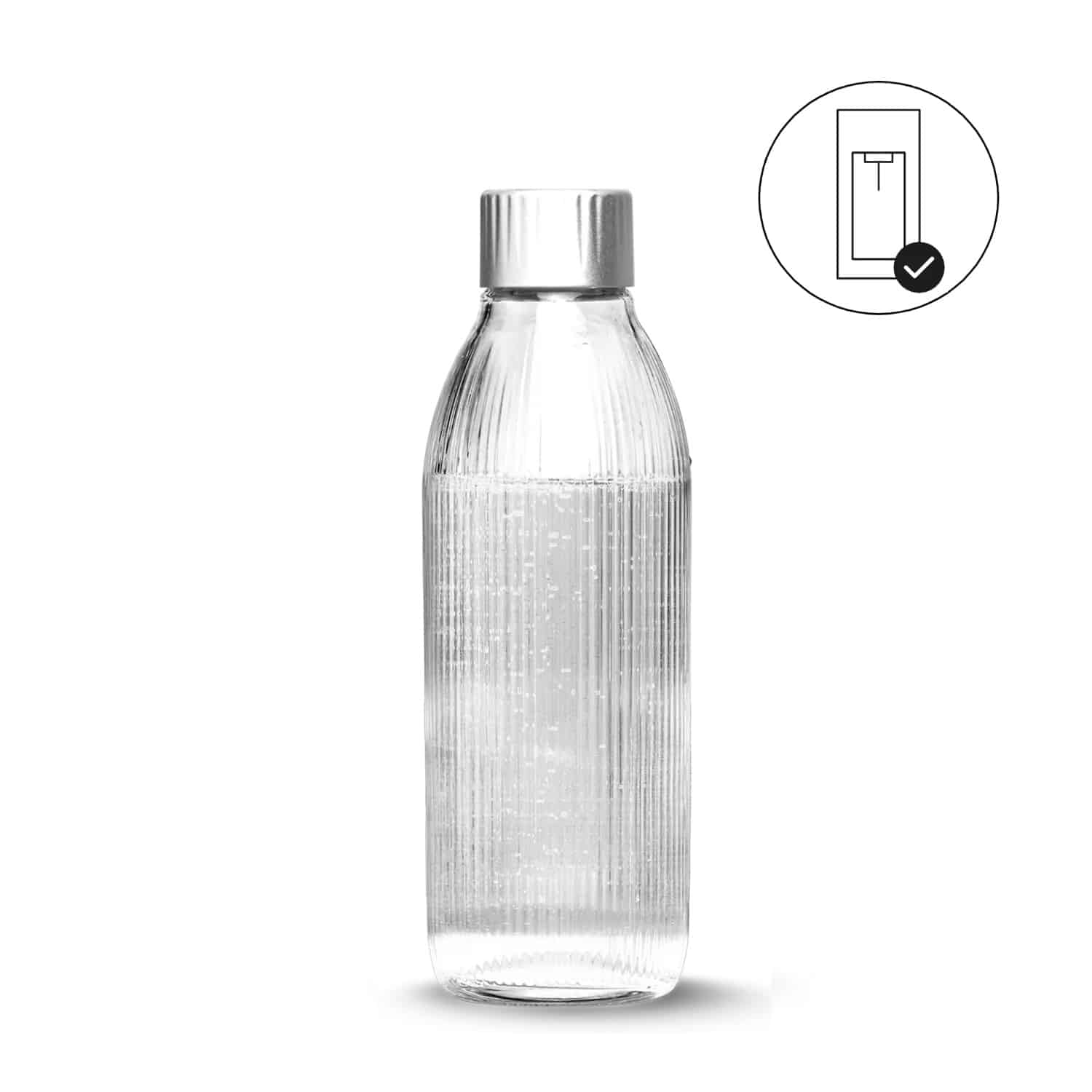 1 liter glazen waterfles - voor de Glassy serie