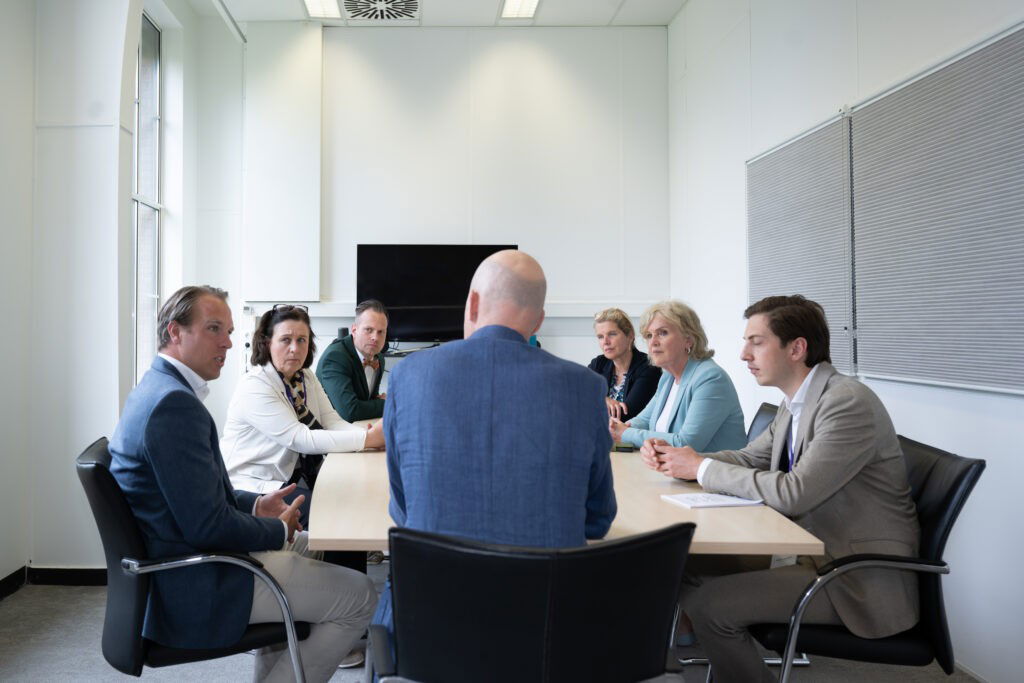 Pia Dijkstra, the minister of Health, Welfare and Sport in the meeting room at Pivot Park Screening Centre
