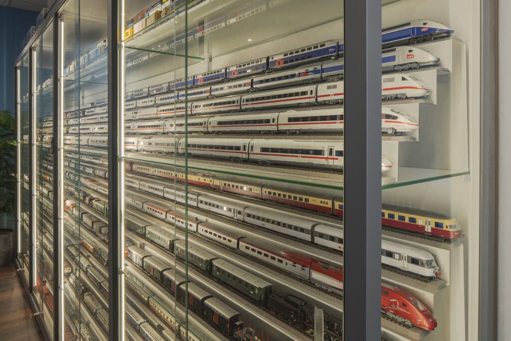 vitrines voor modeltreinen