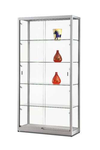 Display Cabinet 311 H 1000 Silver with LED Rail Lighting
