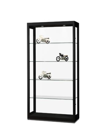 vitrine zwart stofdicht 1 meter breed rubber in profiel