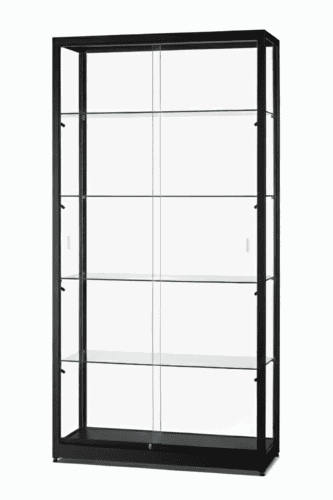 Vitrinekast 311 H 1000 Zwart met LED-railverlichting