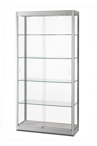 Vitrinekast GPC H 1000 zilver met plafondspots