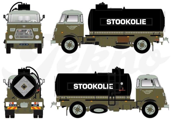 ARTNR 76589 DAF 1600 MOTORWAGEN MET RESIN STOOKOLIE TANK OPBOUW STAALDUINEN € 165,00