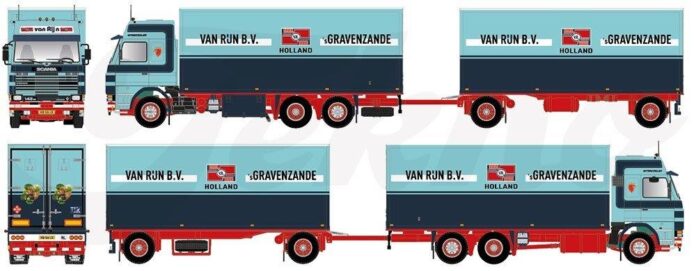 SCANIA 142 MOTORWAGEN MET 2 ASSIGE AANHANGER VAN RIJN - Afbeelding 2