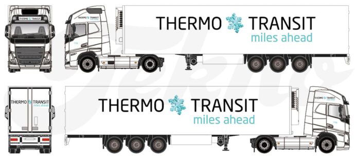 Thermo Transit; Volvo FH05 Globetrotter met 3-assige koeloplegger (schaal 1:87) - Afbeelding 2