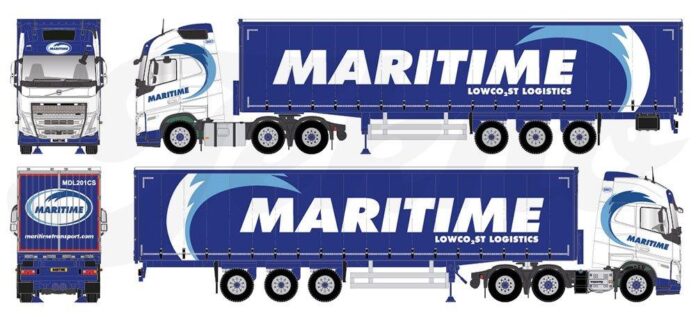 VOLVO FH 5 GLOBETROTTER XL 6X2 MET SCHUIF ZEIL TRAILER  MARITIME