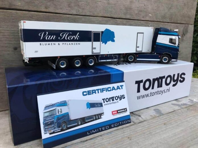 WSI VOLVO FH 4 GLOBETROTTER MET KOELOPLEGGER 3 AXLE  VAN HERK BLUMEN UND PFLANZEN