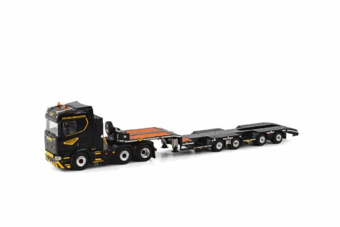 PREMIUM LINE; SCANIA R NORMAL CR20N 6X2 TWINSTEER BROSHUIS WHEEL WELL SEMI LOWLOADER - 4 AXLE