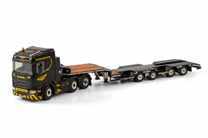 PREMIUM LINE; SCANIA R NORMAL CR20N 6X2 TWINSTEER BROSHUIS WHEEL WELL SEMI LOWLOADER - 4 AXLE - Afbeelding 4