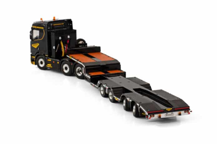 PREMIUM LINE; SCANIA R NORMAL CR20N 6X2 TWINSTEER BROSHUIS WHEEL WELL SEMI LOWLOADER - 4 AXLE - Afbeelding 3