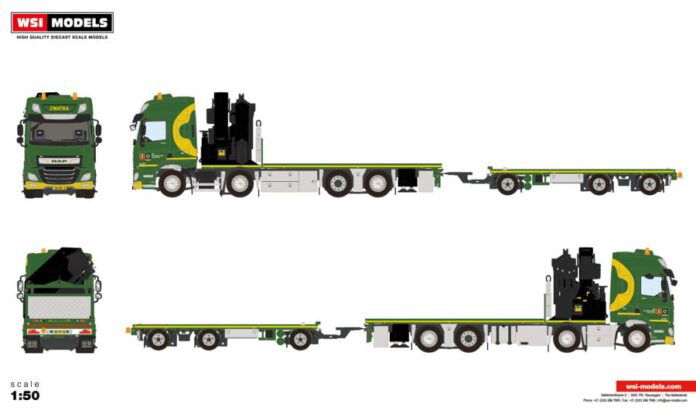 ZWATRA; DAF CF SPACE CAB MY2017 RIGED FLAT BED TRUCK WITH PALFINGER PK 65002 SH + JIB 8X2 TAG AXLE FLAT BED TRAILER - 3 AXLE - Afbeelding 2
