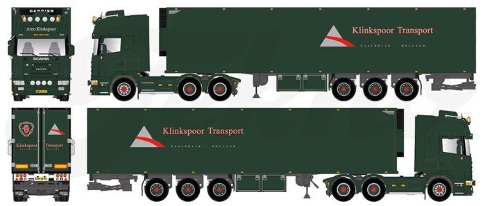 SCANIA  164-480 TOPLINE 6X2 SDLEEPAS MET 3 ASSIGE KOELOPEGGER ARNO KLINKSPOORBLOEMEN EN GROENTEN - Afbeelding 2