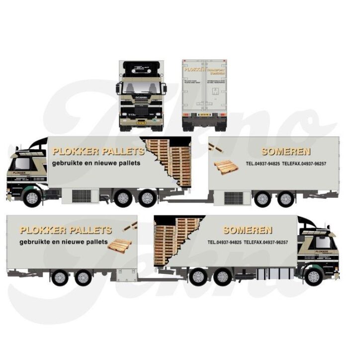 SCANIA  3 SERIE MOTORWAGEN MET 2 ASSIGE WIPKAR   PLOKKER PALLETS - Afbeelding 3