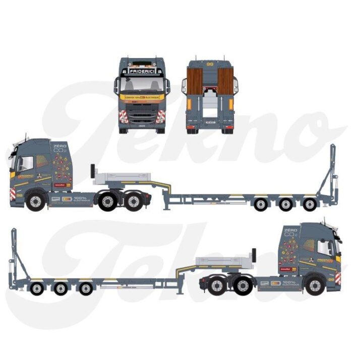 VOLVO FH 05 GLOBETROTTER 100% ELEKTRISCH  6X2 MET DIEPLADER  FRIDERICI - Afbeelding 4