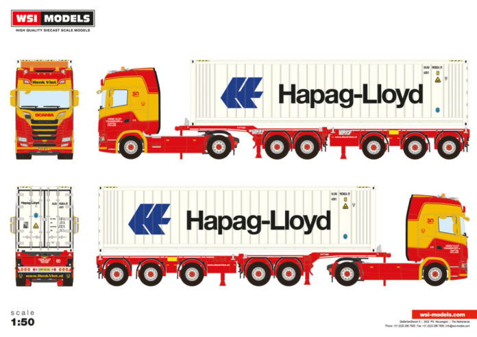 HENK VLOT TRANSPORT; SCANIA S HIGHLINE CS20H 4X2 2CONNECT COMBI TRAILER - 5 AXLE + 40FT REEFER CONTAINER THERMOKING - Afbeelding 3