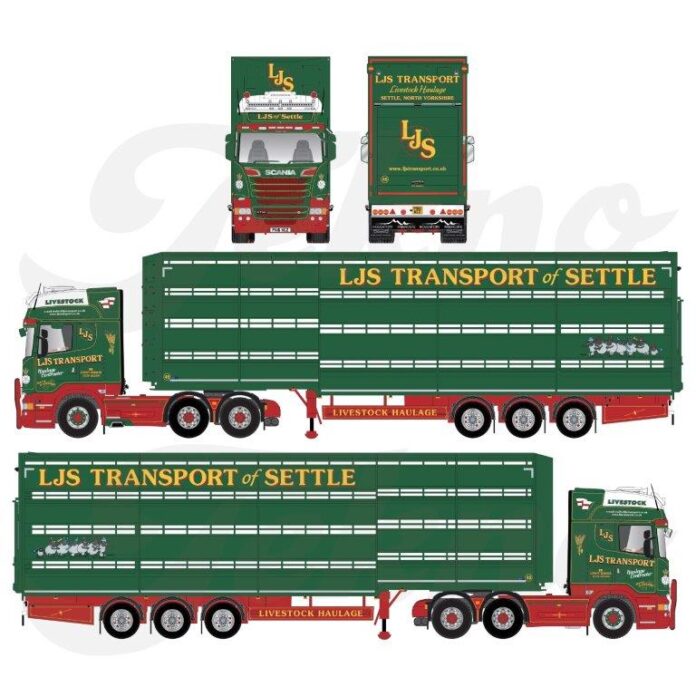 SCANIA  R-SERIE TOPLINE MET HOUGHTON PARKHOUSE VEETRAILER   LJS TRANSPORT - Afbeelding 3
