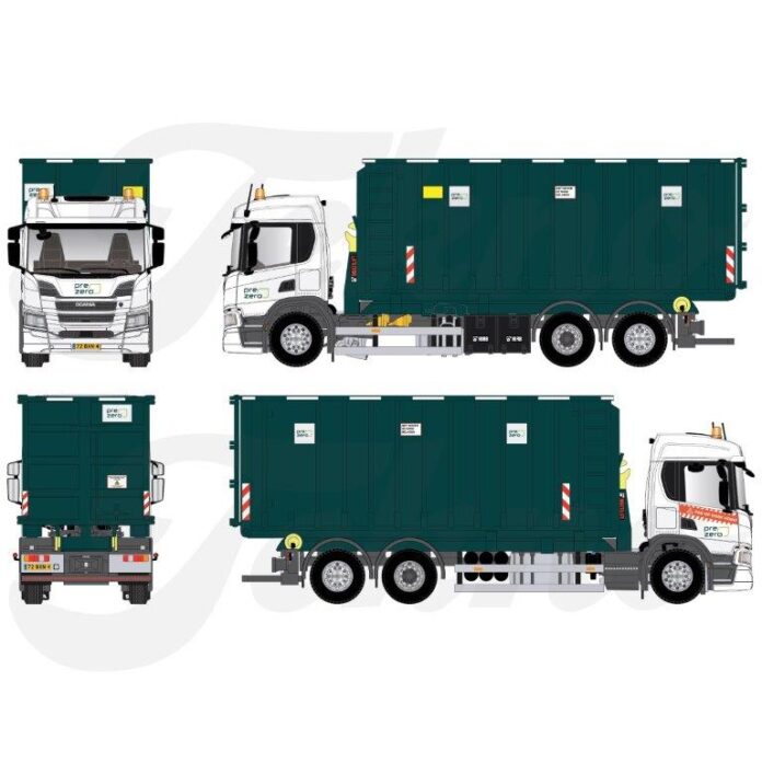 SCANIA  P370 MOTORWAGEN MET HAAKARMOPBOUW EN 40 M3 CONTAINER   PREZERO - Afbeelding 3