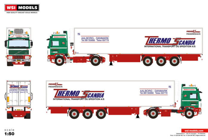 FREDERIK JENSEN; VOLVO F12 GLOBETROTTER 4X2 REEFER TRAILER - 3 AXLE - Afbeelding 3