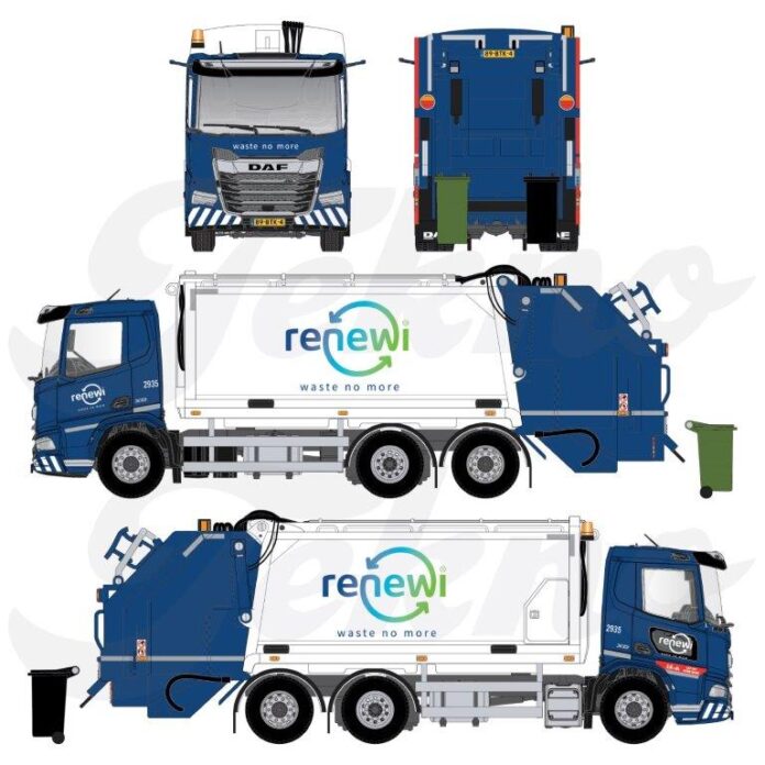 DAF XD DAGCABINE  VUILNISWAGEN  RENEWI