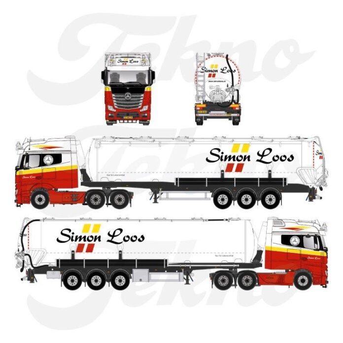 MERCEDES ACTROS VERLENGD  MET ZAMAC SILOTRAILER   SIMON LOOS - Afbeelding 3