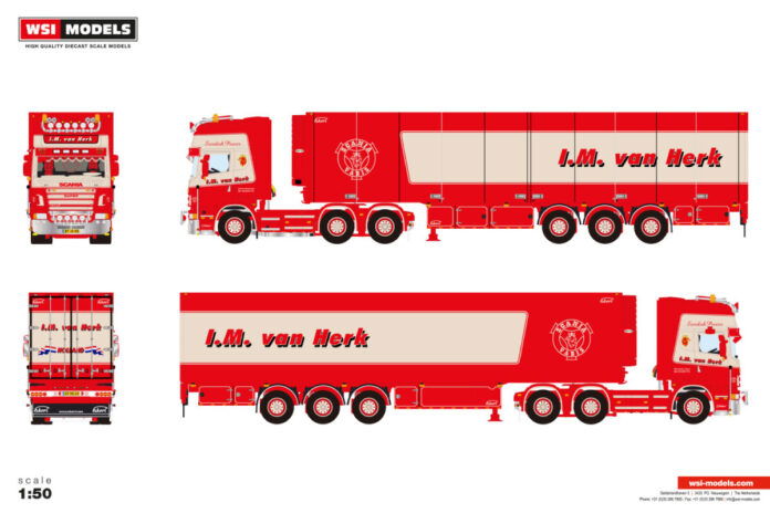 I.M. VAN HERK; SCANIA R5 TOPLINE 6X2 TAG AXLE REEFER TRAILER - 3 AXLE - Afbeelding 3