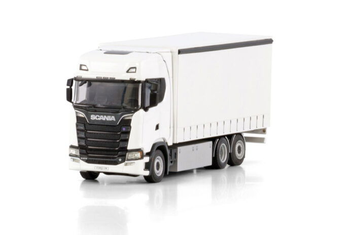 WHITE LINE; SCANIA S HIGHLINE CS20H RIGED CURTAINSIDE TRUCK 6X2 TAG AXLE