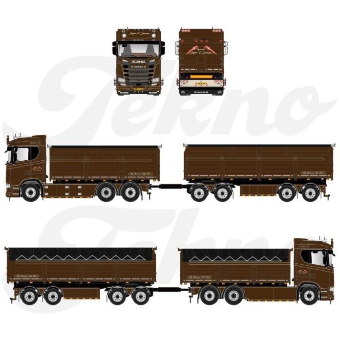 SCANIA NEXT GEN S-SERIE HIGHLINE MOTORWAGEN MET AANHANGER MET RESIN BAKKEN  JESPER V. SORENSEN - Afbeelding 4