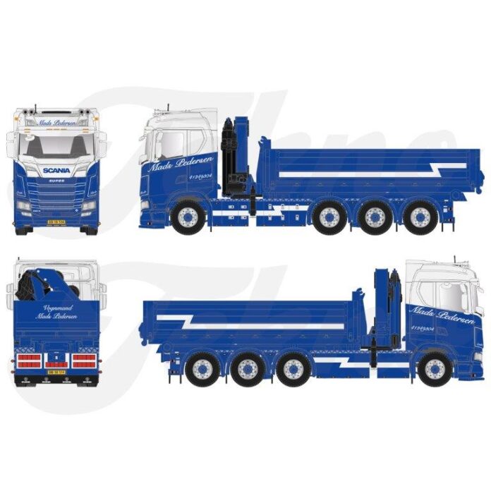 SCANIA  NEXT GEN 660S-V8 MET HNF KRAAN EN OPEN BAK  MADS PEDERSEN - Afbeelding 2